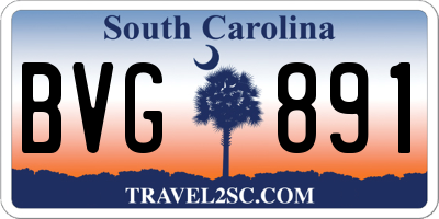 SC license plate BVG891