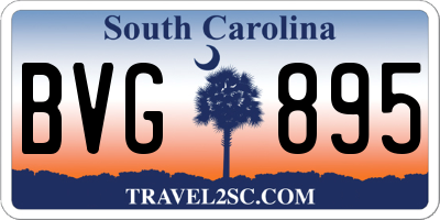 SC license plate BVG895