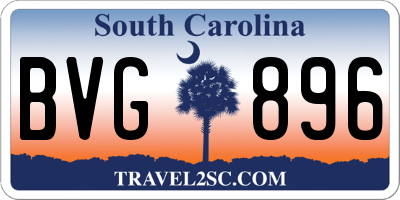 SC license plate BVG896