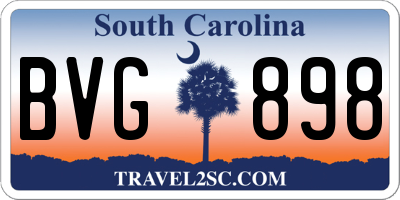 SC license plate BVG898