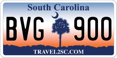 SC license plate BVG900