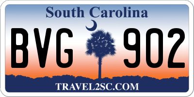 SC license plate BVG902