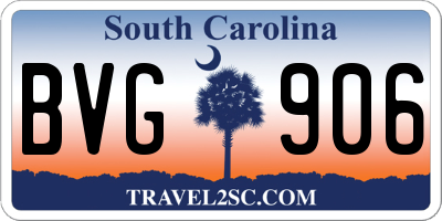 SC license plate BVG906