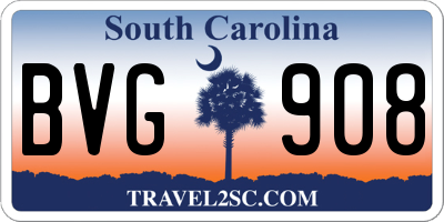 SC license plate BVG908