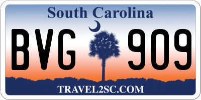 SC license plate BVG909