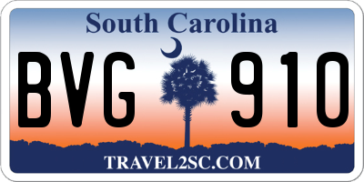 SC license plate BVG910