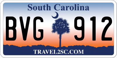 SC license plate BVG912