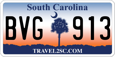 SC license plate BVG913