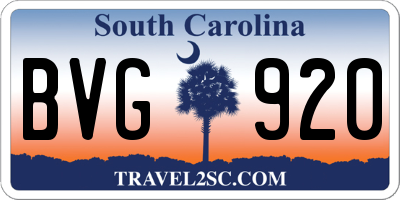 SC license plate BVG920