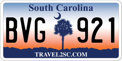 SC license plate BVG921