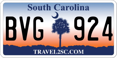 SC license plate BVG924