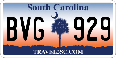 SC license plate BVG929