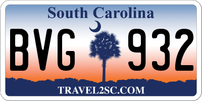 SC license plate BVG932
