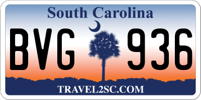 SC license plate BVG936