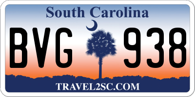SC license plate BVG938