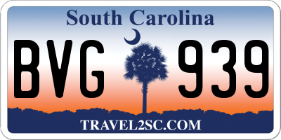 SC license plate BVG939