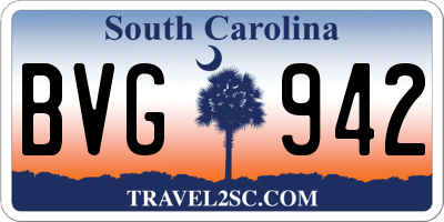 SC license plate BVG942