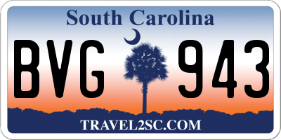 SC license plate BVG943