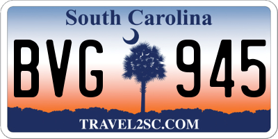 SC license plate BVG945