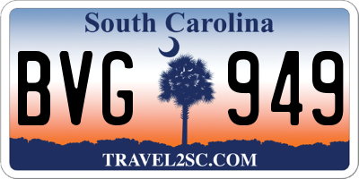 SC license plate BVG949