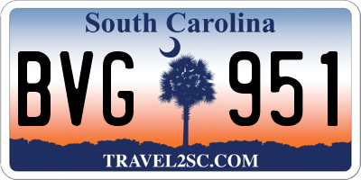 SC license plate BVG951