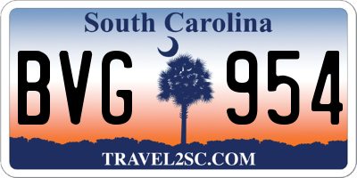 SC license plate BVG954