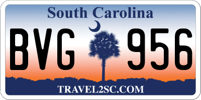 SC license plate BVG956