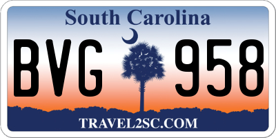 SC license plate BVG958