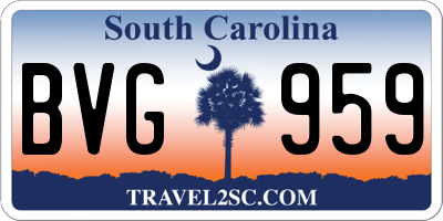 SC license plate BVG959