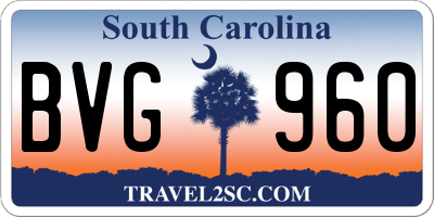 SC license plate BVG960