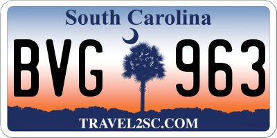 SC license plate BVG963