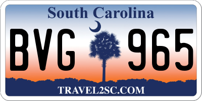 SC license plate BVG965