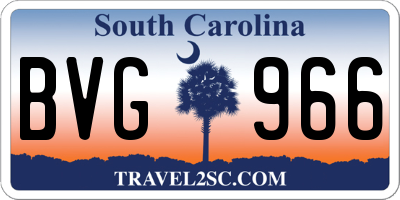 SC license plate BVG966