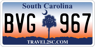 SC license plate BVG967