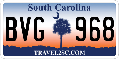 SC license plate BVG968