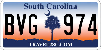 SC license plate BVG974