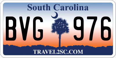 SC license plate BVG976