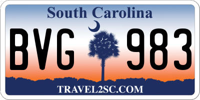 SC license plate BVG983