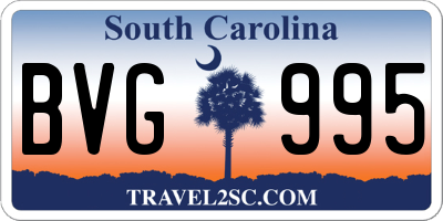 SC license plate BVG995