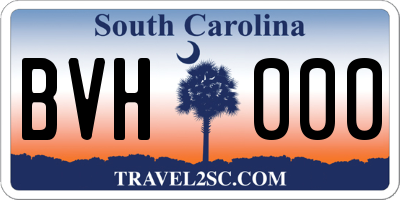 SC license plate BVH000