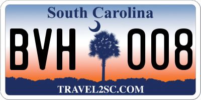 SC license plate BVH008
