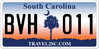 SC license plate BVH011