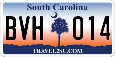 SC license plate BVH014