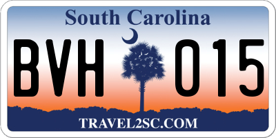 SC license plate BVH015