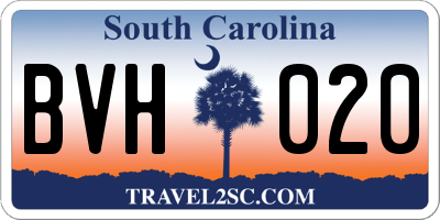 SC license plate BVH020
