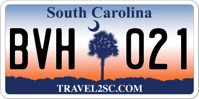 SC license plate BVH021