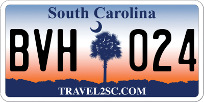SC license plate BVH024
