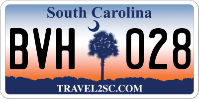 SC license plate BVH028