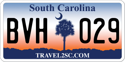 SC license plate BVH029