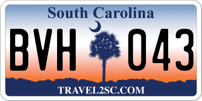 SC license plate BVH043